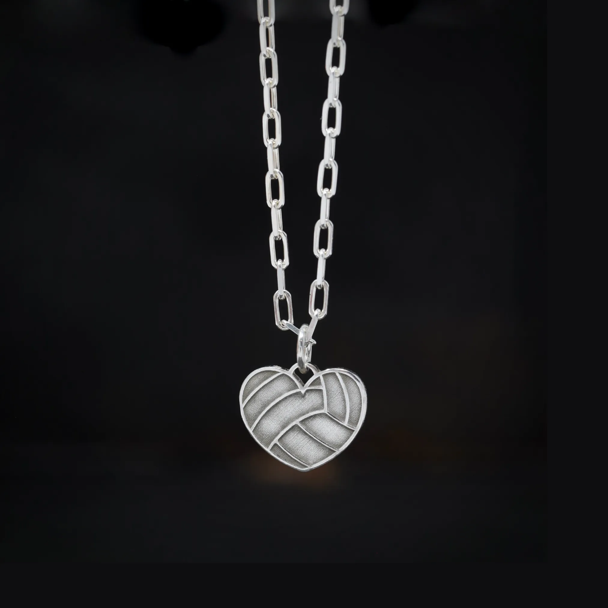 Volleyball Heart Pendant Necklace