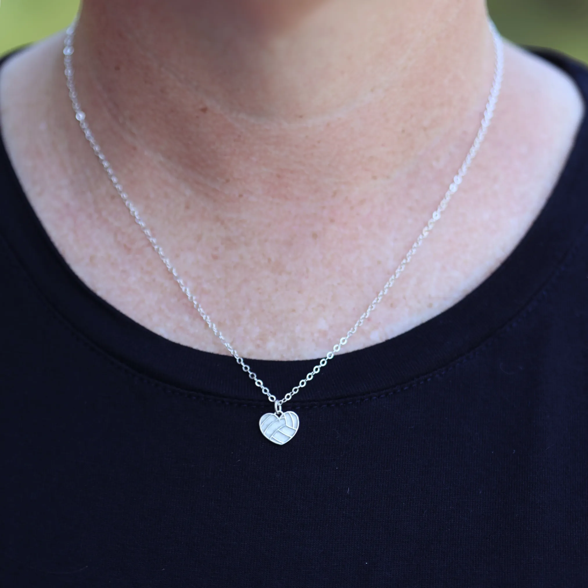 Volleyball Heart Pendant Necklace