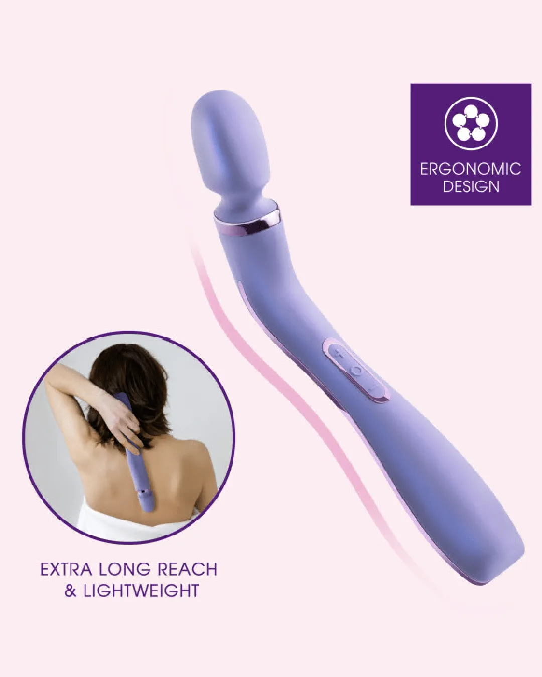 Wellness Eternal Slim Ergonomic Powerful Remote Control Wand - Lavender