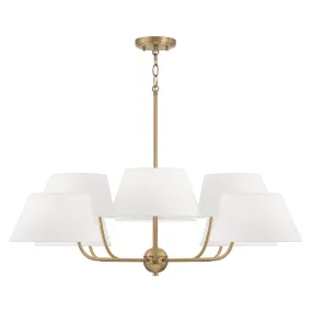 WELSLEY 8-LIGHT CHANDELIER, AGED BRASS