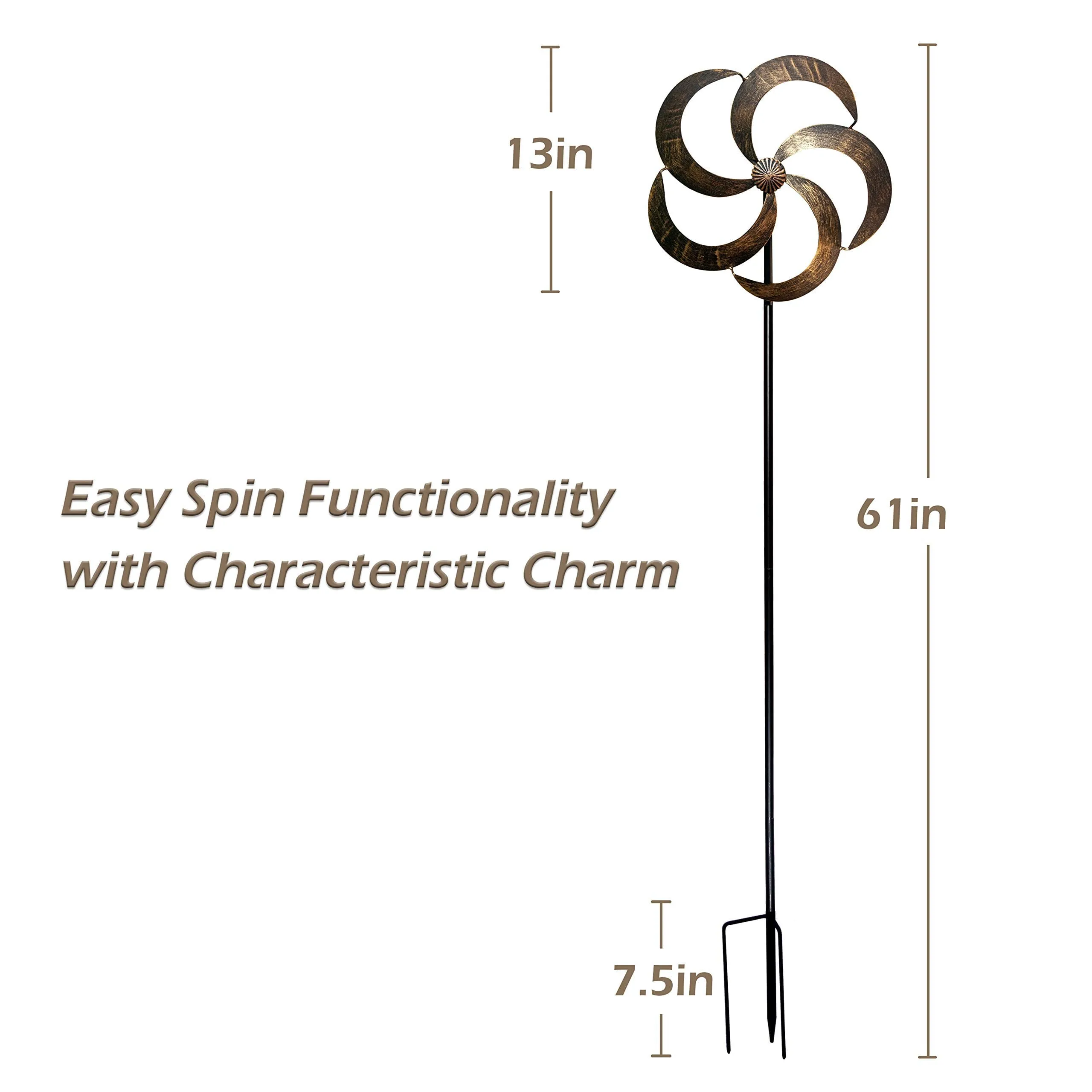 Wind Spinner Iris 61In Single Blade Easy Spinning Kinetic Wind Spinner For Outside